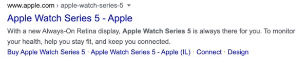 Google result for Apple Watch Series 5